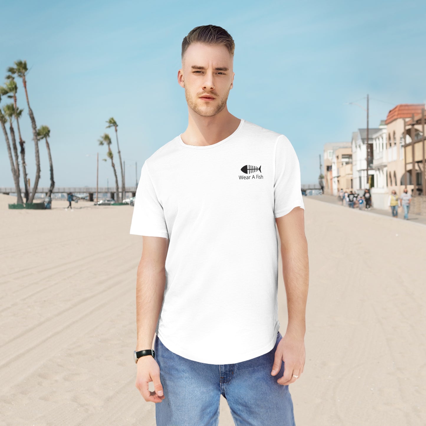 Men's Statement Jersey Curved Hem Tee