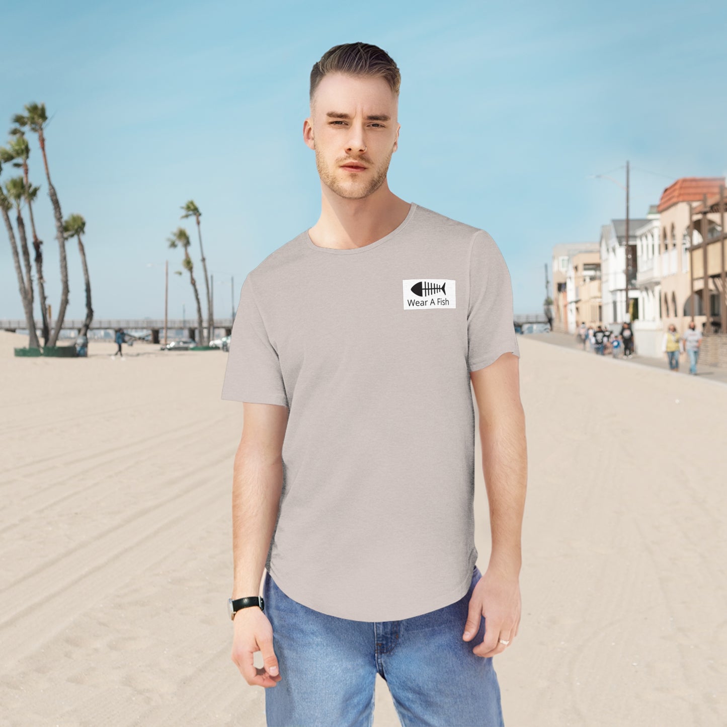 Men's Statement Jersey Curved Hem Tee